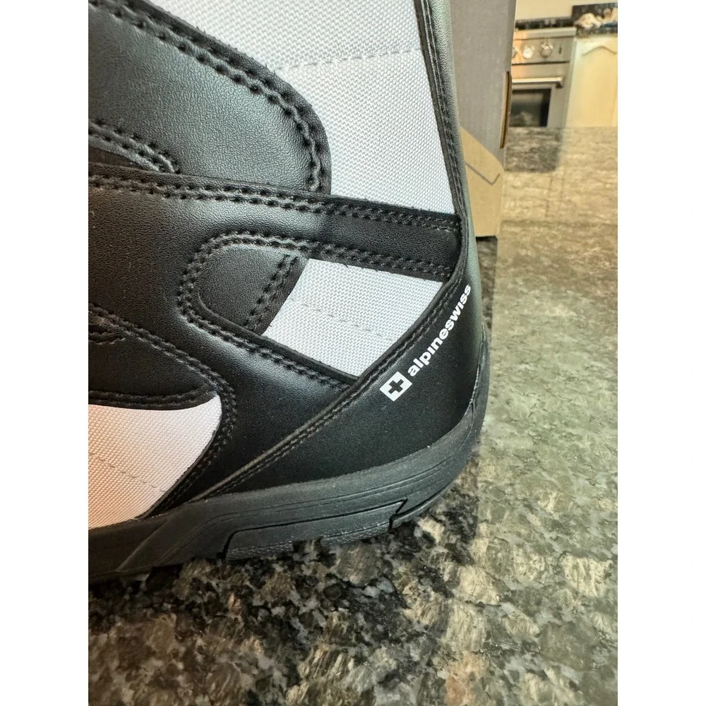 Alpine Swiss Mens Snowboarding Boots Black White SG564-BKWH-13 Size 13